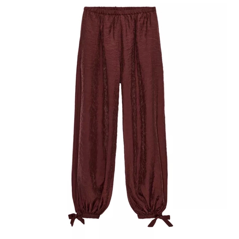 Zara Ballon Tie Pants - Brick - Picture 2 of 4